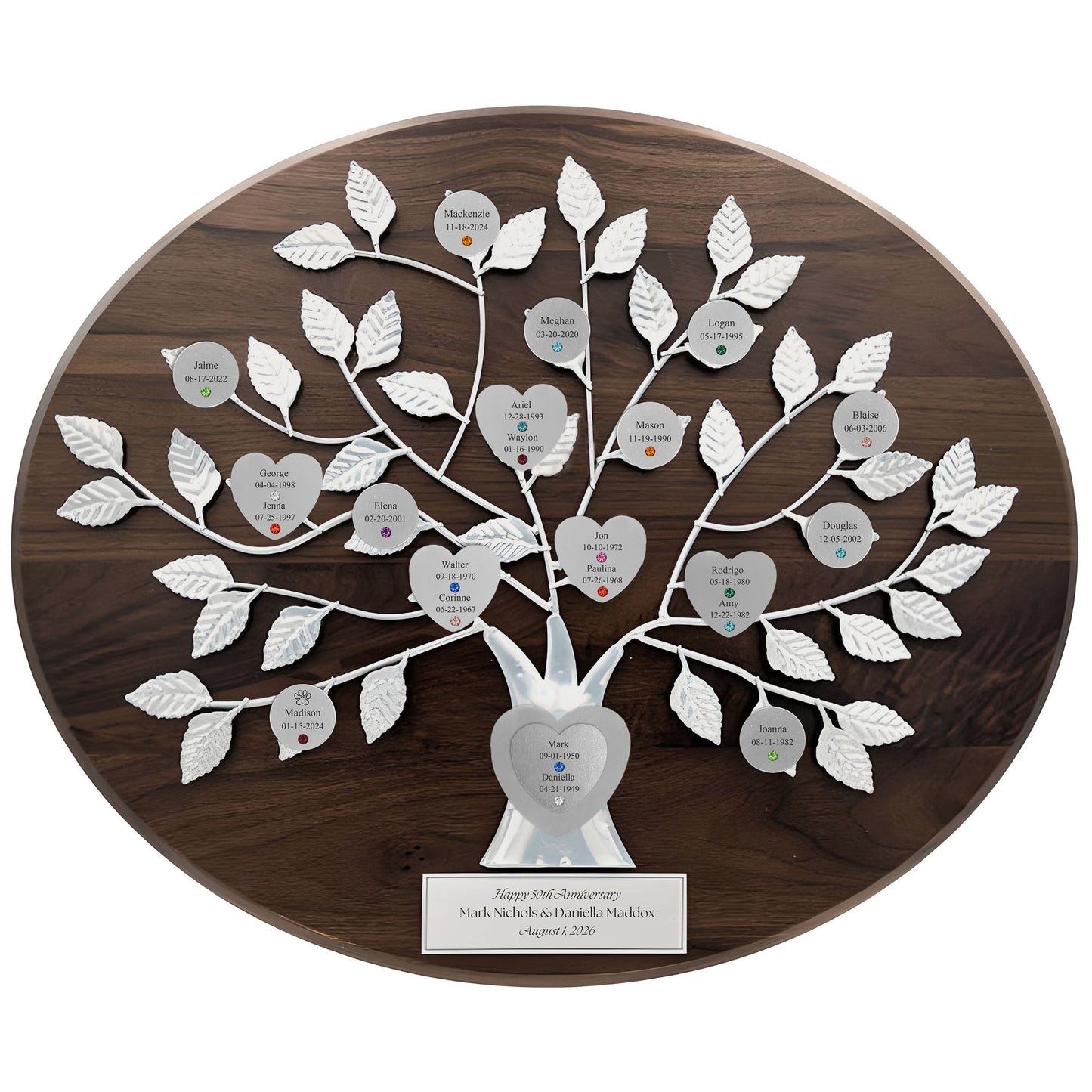 Anniversary - walnut base / silver razortree
