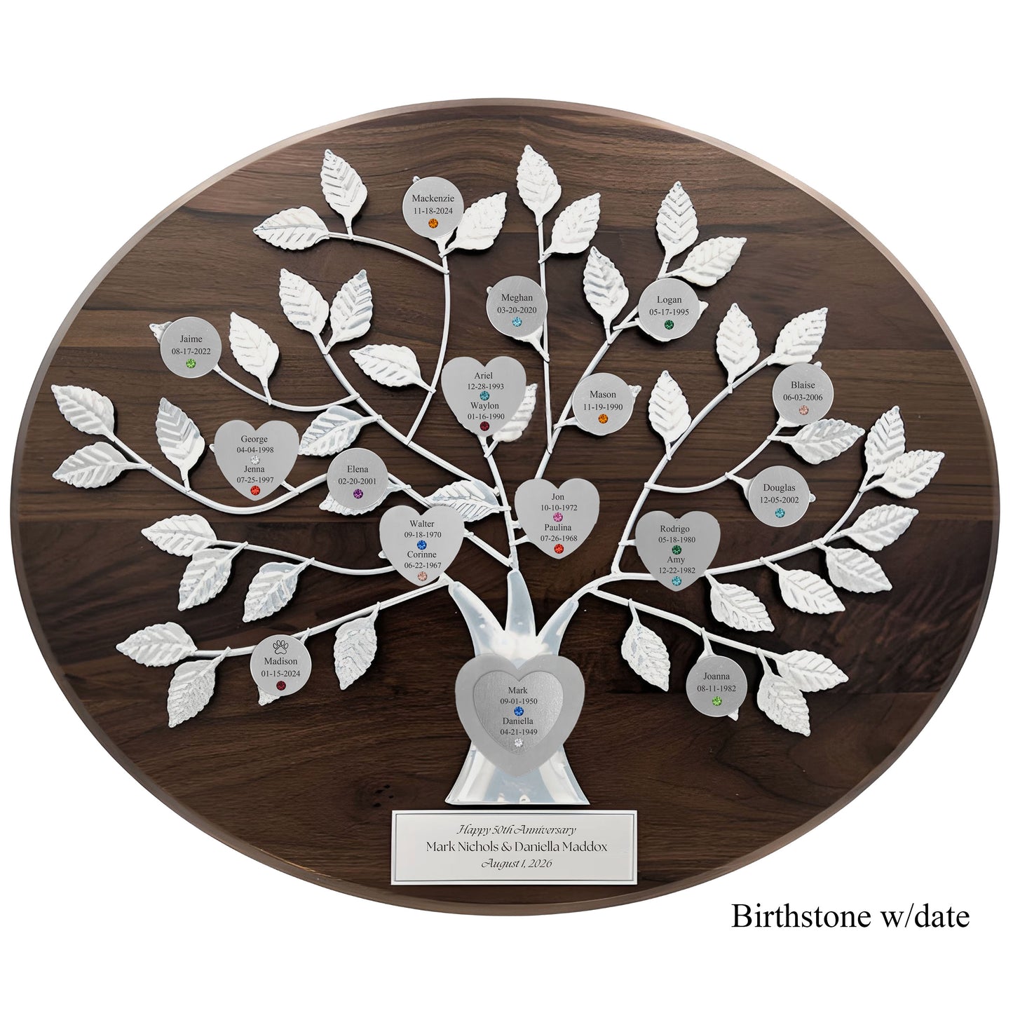 Anniversary - walnut base / silver razortree