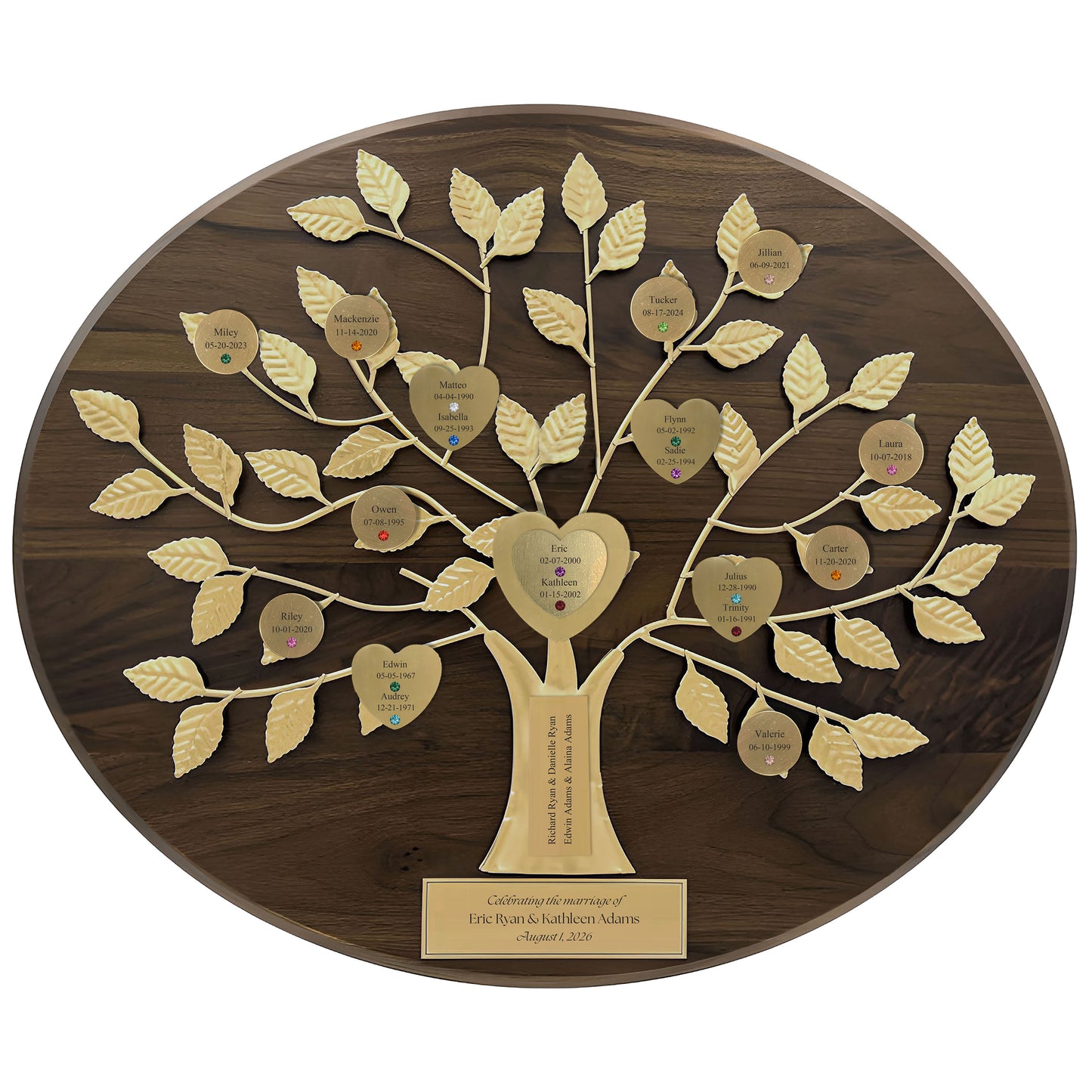 Wedding - walnut base / gold razortree