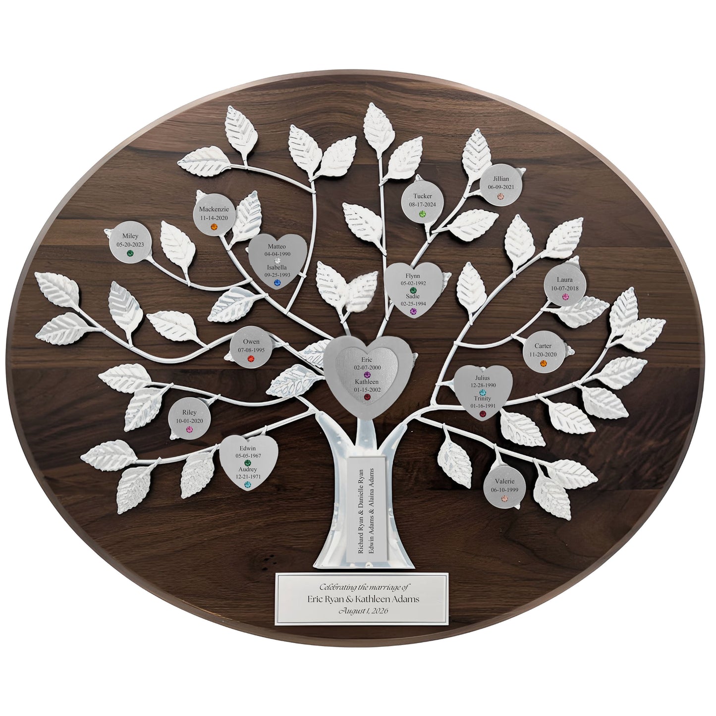 Wedding - walnut base / silver razortree