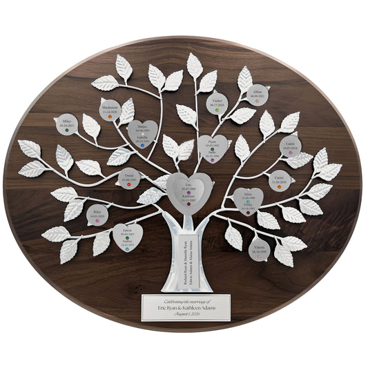 Wedding - walnut base / silver razortree