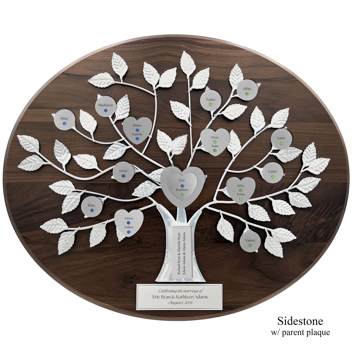 Wedding - walnut base / silver razortree