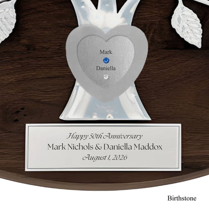 Anniversary - walnut base / silver razortree