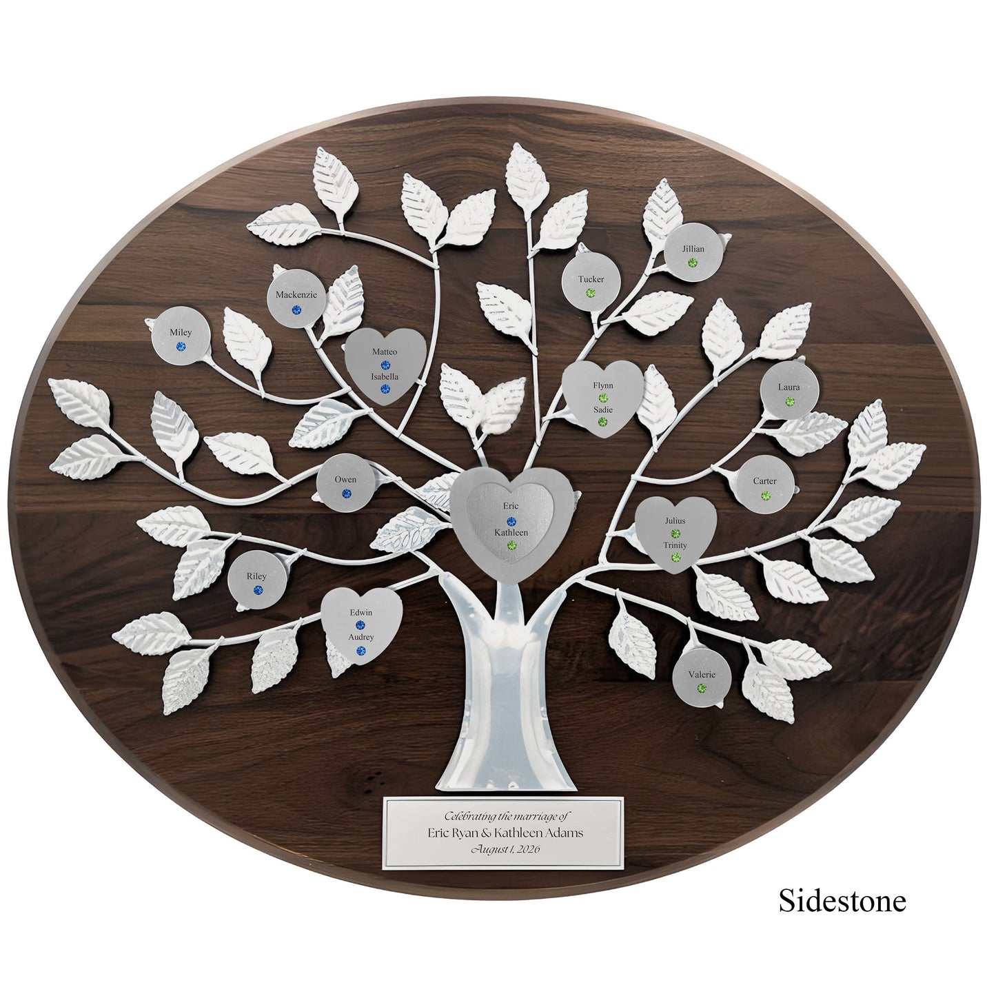 Wedding - walnut base / silver razortree