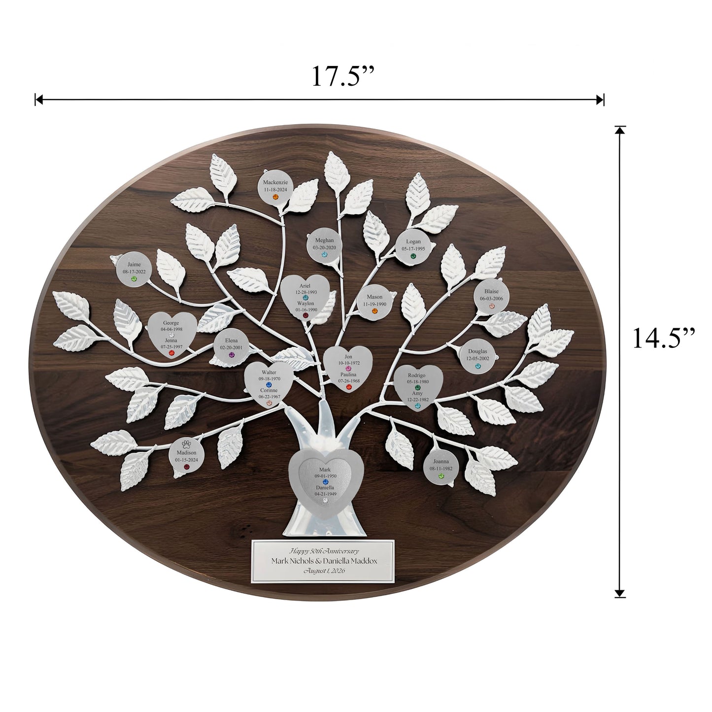 Anniversary - walnut base / silver razortree
