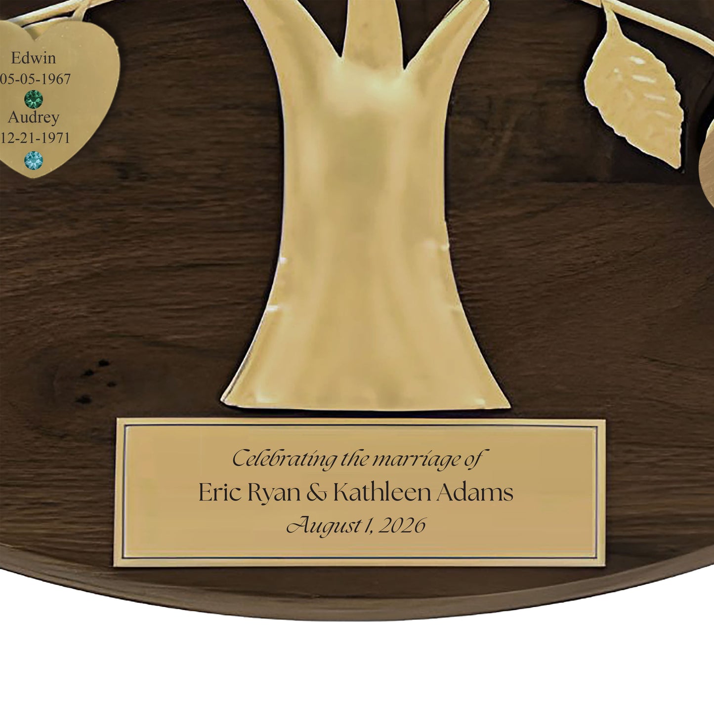 Wedding - walnut base / gold razortree