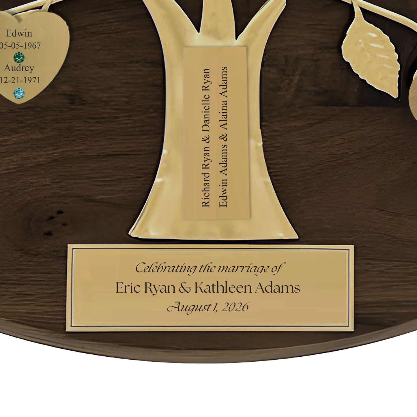 Wedding - walnut base / gold razortree