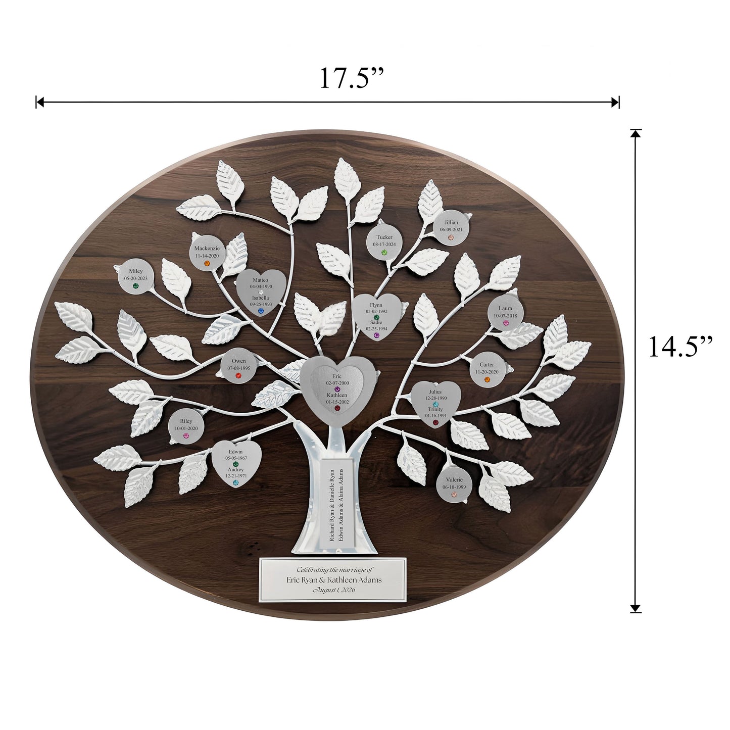 Wedding - walnut base / silver razortree
