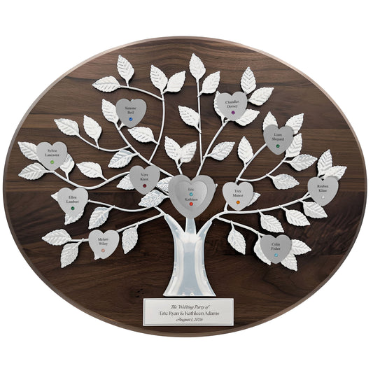 Wedding Party - walnut base / silver razortree