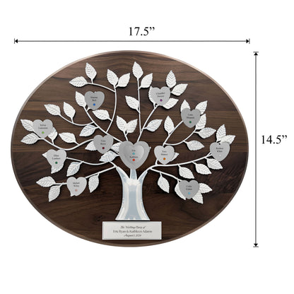 Wedding Party - walnut base / silver razortree
