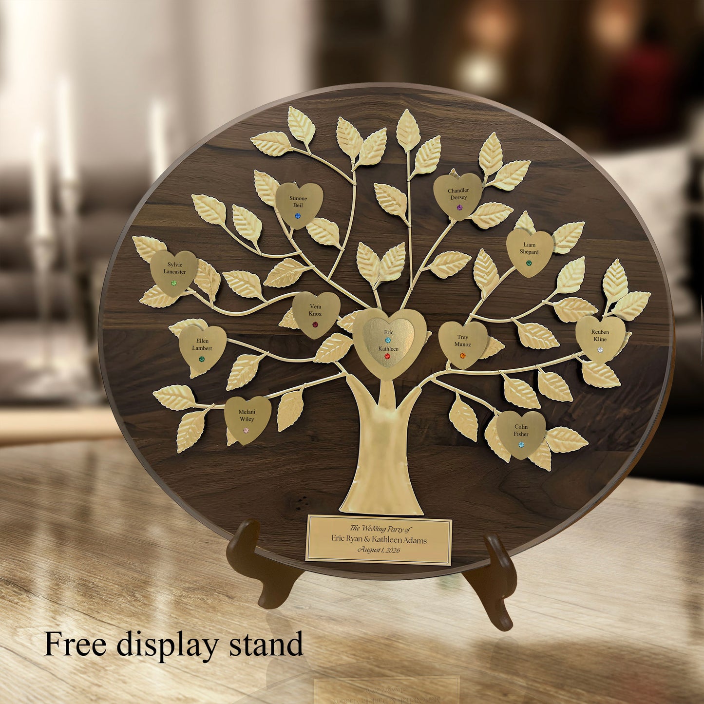 Wedding Party - walnut base / gold razortree