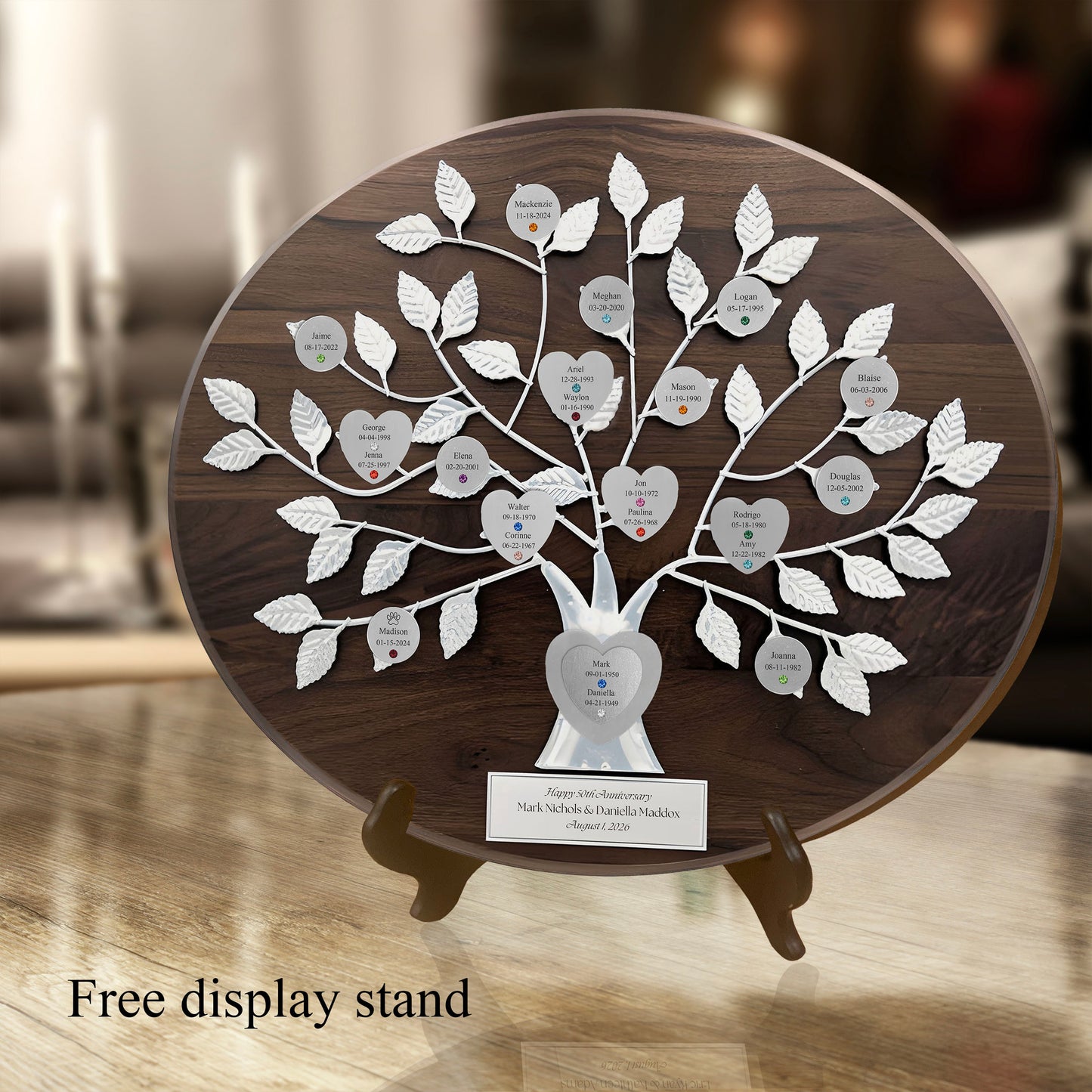 Anniversary - walnut base / silver razortree