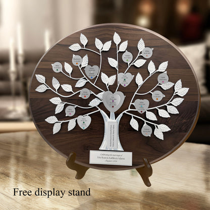 Wedding - walnut base / silver razortree