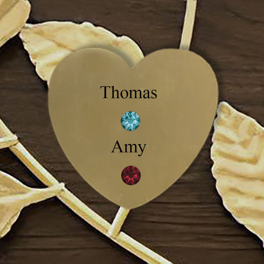 Heart - Gold - Name/Stone