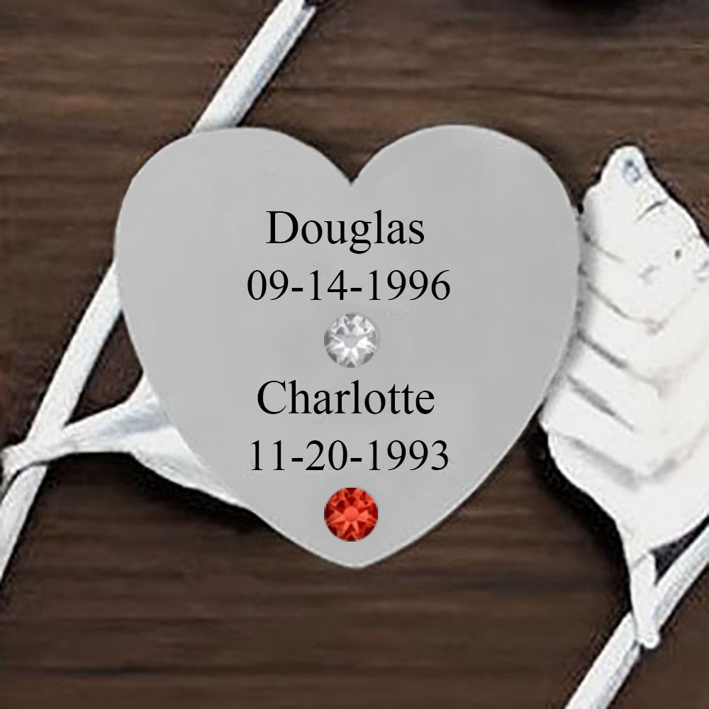 Heart - Silver - Name/Date/Stone