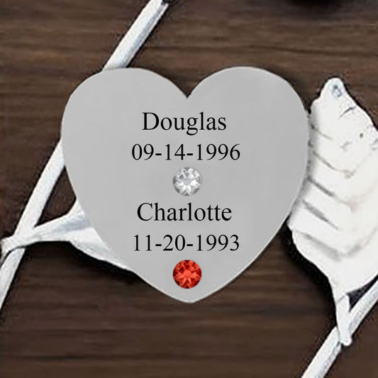 Heart - Silver - Name/Date/Stone